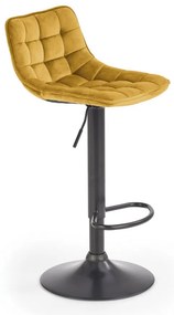 Scaun de bar H95 velvet mustariu