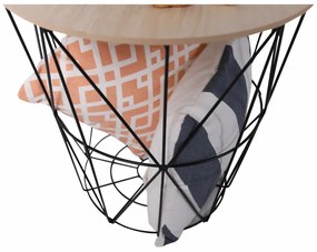 Măsuţă auxiliară, natural/negru, NANCER TYP 2