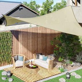 Outsunny Voal de umbrire rectangular 3 x 3 m - Protecție UV - Culoare crem | Aosom Romania