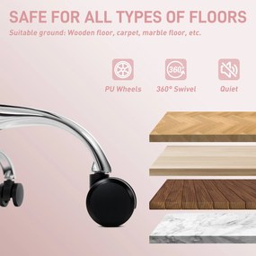 HOMCOM Scaun de birou ergonomic cu brațe reglabile, suport pentru picioare și tetieră, roz | Aosom Romania