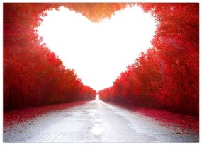 Tablou pe sticlă - Drumul spre iiubire (70x50 cm)