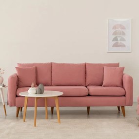 Canapea cu 3 Locuri Sofia - Pink 215 X 91 X 85