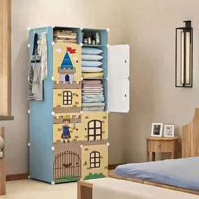 Dulap Modular Copii, 10 Compartimente, D4116, Blue
