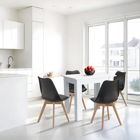 Set de masă Amina 4+1 alb-negru