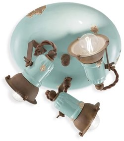 Plafoniera cu 3 spoturi design retro realizata manual din ceramica LOFT