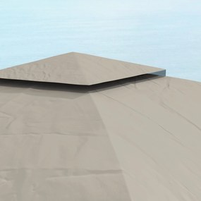 Outsunny Pavilion de grădină 3,4 x 3,4 m, Cort de bere cu acoperiș ventilat, ferestre arcuite, cadru din oțel, Gri deschis | Aosom Romania