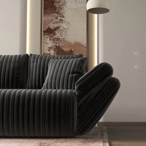 Canapea extensibilă dumonde cu ladă de depozitare si sezut confortabil din spuma high-density, Berlin Ambience Grey 300x100 cm