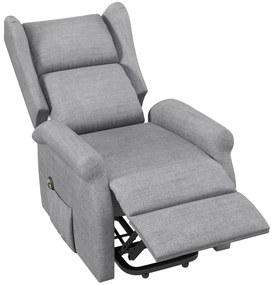 HOMCOM Fotoliu relax, funcție ridicare, funcție de înclinare, până la 200kg, 72,5x94x109cm, Gri | Aosom Romania