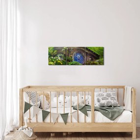 Tablou - Orasul Hobitin (cu ceas) (90x30 cm)