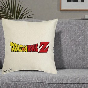 Perna Personalizata Dragon Ball Z Clasic, 40x40 cm, Ecru, Husa Detasabila, Perna Inclusa, BEKZ®
