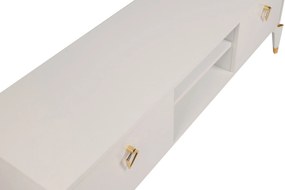 Comoda TV Posh, Alb -  Maro inchis, 143 x 47 x 40 cm