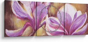 Tablou - Flori de magnolie (cu ceas) (90x30 cm)