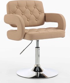 HR8403N Scaun Caramel Piele Ecologica Premium Soft cu Bază Cromata