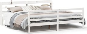 vidaXL Cadru de pat cu tăblie fără saltea, alb, 180x200 cm