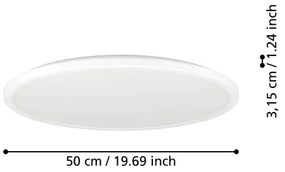 Plafonieră LED dimabilă de exterior Eglo 901459 ROVITO-R 16,8W/230V d. 50 cm IP44 alb + telecomandă