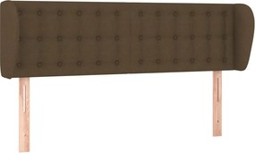 vidaXL Tăblie de pat cu aripioare maro închis 147x23x78/88 cm textil