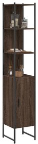 vidaXL Dulap de baie, stejar maro, 33x33x185,5 cm, lemn prelucrat