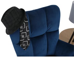 Scaun de design, ţesătură albastră, KOMODO