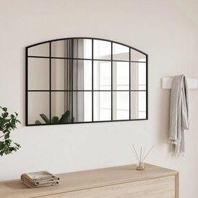 vidaXL Oglindă de perete, negru, 100x60 cm, arcuită, fier