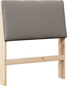 vidaXL Tăblie tapițată Gri taupe 75 cm Lemn de pin masiv