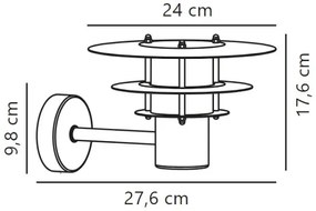 Aplică de exterior Nordlux BASTIA 1xE14/12W/230V IP54 crom mat