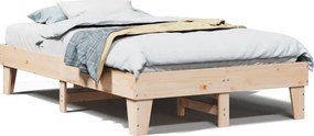 vidaXL Cadru de pat fără saltea, 135x190 cm, lemn masiv de pin
