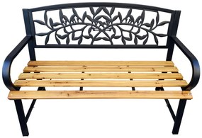 Bancă de grădină Rita (negru + lemn natural). 1088099