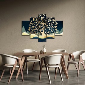 Tablou cu copac auriu (150x105 cm)