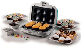 Aparat 3in1 pentru preparare gogosi, briose si sandvisuri Ariete PARTY TIME 1972/01, 700W, 3 placi detasabile, Turcoaz