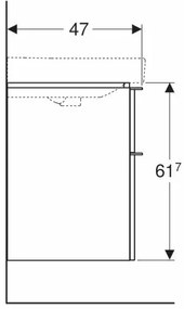 Dulap baza pentru lavoar suspendat Geberit Smyle Square lava gri inchis 2 sertare 89 cm