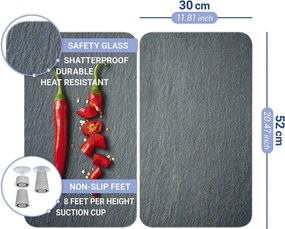 Set 2 protecții din sticlă pentru aragaz Wenko Cayenne, 52 x 30 cm