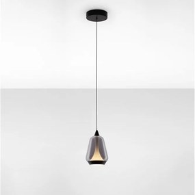Pendul LED modern, Metal, Sticla, Fumuriu, ALISH