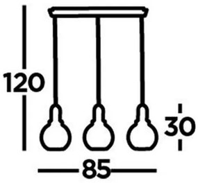 Lustră pe cablu SNOWDROP 3xE27/60W/230V alamă Searchlight 36632-3AC