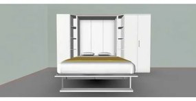 Set pat rabatabil dublu cu somiera inclusa,canapea si 2 dulapuri de 50 si 100 cm - ROYAL Wardrobes&amp;Sofa Set (150X200)