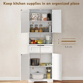 HOMCOM Mobilier de Bucătărie cu Sertar și 2 Dulapuri cu Rafturi Reglabile Alb | Aosom Romania