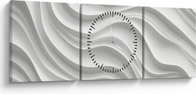 Tablou - Valuri Albe 3D (cu ceas) (90x30 cm)