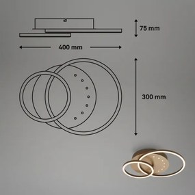 Brilo - Plafonieră LED dimabilă, 26W, 230V, 3000K, maro