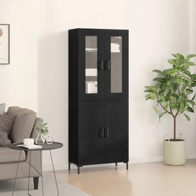 vidaXL Bufet 2 pcs Stejar negru 69.5 x 34 x 180 cm Lemn compozit