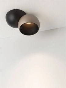 Spot LED aplicat aluminiu LUSA negru/champagne