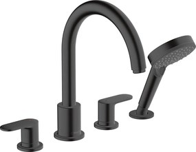 Baterie cada - dus Hansgrohe Vernis Blend 4 elemente negru cu set de dus