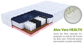 Saltea cu arcuri împachetate cu cocos Gina 140x200 Husă: AloeVera (husă suplimentară), Înălțime: 21 cm