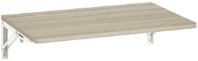 HOMCOM masă pliantă de perete 60x40 cm, birou flotant economisitor de spațiu cu colțuri rotunjite, pentru birou de acasă, living, dormitor, bucătărie, stejar | Aosom Romania