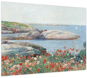 Tablou pe sticlă - Childe Hassam, Poppies,  Isles of Shoals, reproducere (70x50 cm)
