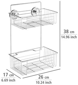 WENKO 20889100-Raft VACUUM-LOC rotund, oțel, 26x38 cm, crom lucios
