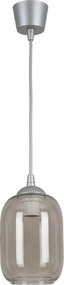 Brilagi-LED Lustră suspendată pe cablu R GLASS 1xE27/60W/230V Ø 14 cm argintiu/gri fumuriu