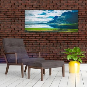 Tablou cu lac și munți (120x50 cm)
