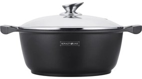 Oală marmorată antiaderentă cu capac 4.8L, 26 cm – Royalty Line BS26M, ușor de curățat, compatibilă cu inducție