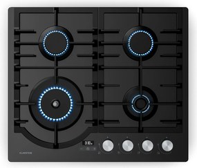 Klarstein Ignito gaz plită, 8 kW, suporturi din fontă, temporizator, reglare temperatură