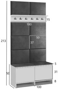 Cuier pentru hol White/Grey