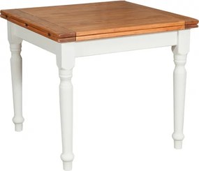 Masa pliabila, L90(180) 90 H80 cm, culoare natur alb antic, Lemn masiv